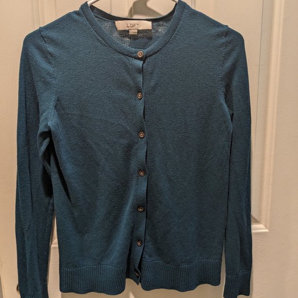 Ann Taylor Loft Teal Cardigan - Picture 1 of 1